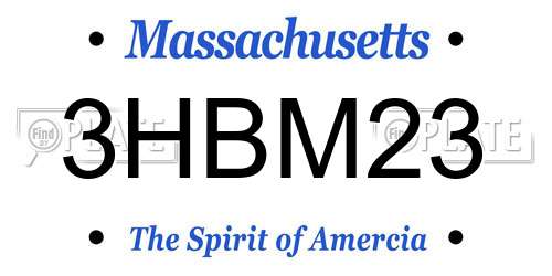 3HBM23 Massachusetts License Plate