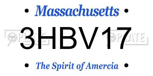 3HBV17 Massachusetts License Plate