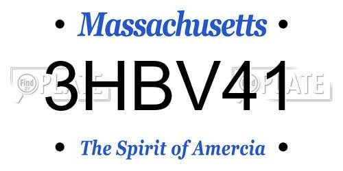 3HBV41 Massachusetts License Plate