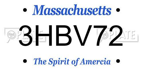 3HBV72 Massachusetts License Plate