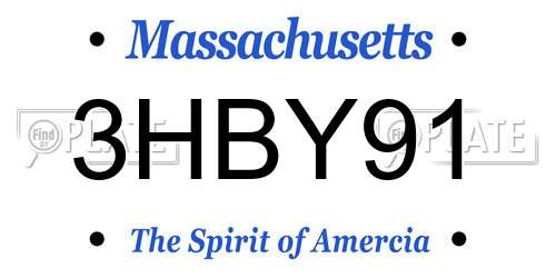3HBY91 Massachusetts License Plate