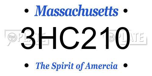 3HC210 Massachusetts License Plate