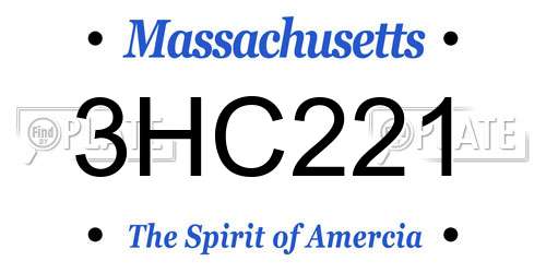 3HC221 Massachusetts License Plate
