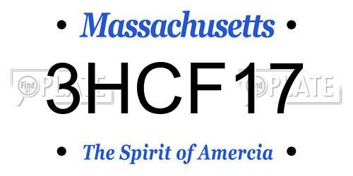 3HCF17 Massachusetts License Plate