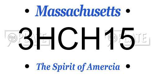3HCH15 Massachusetts License Plate