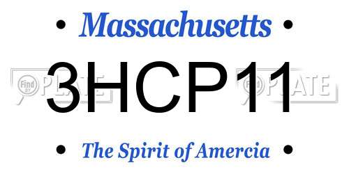 3HCP11 Massachusetts License Plate