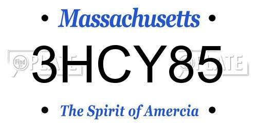 3HCY85 Massachusetts License Plate