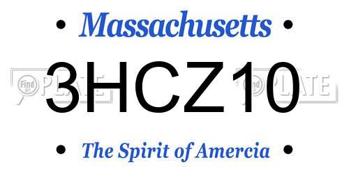 3HCZ10 Massachusetts License Plate