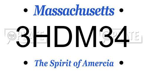 3HDM34 Massachusetts License Plate