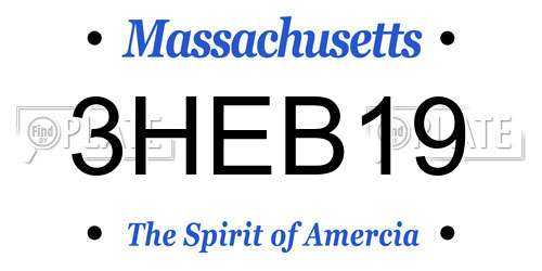 3HEB19 Massachusetts License Plate