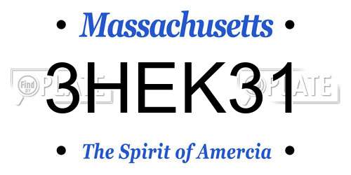 3HEK31 Massachusetts License Plate