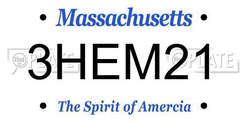 3HEM21 Massachusetts License Plate