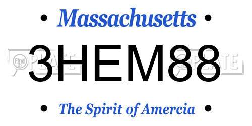 3HEM88 Massachusetts License Plate