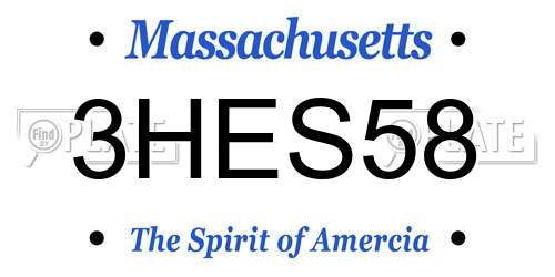 3HES58 Massachusetts License Plate