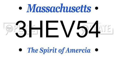 3HEV54 Massachusetts License Plate