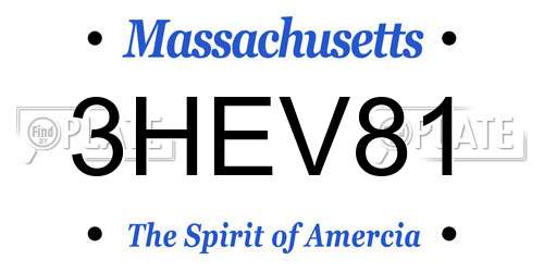 3HEV81 Massachusetts License Plate