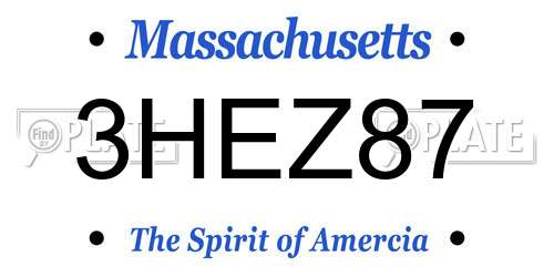 3HEZ87 Massachusetts License Plate