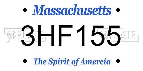 3HF155 Massachusetts License Plate