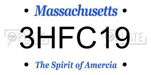3HFC19 Massachusetts License Plate