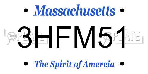 3HFM51 Massachusetts License Plate