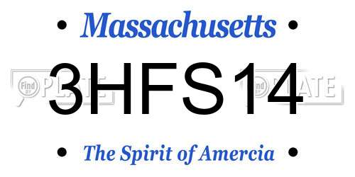 3HFS14 Massachusetts License Plate