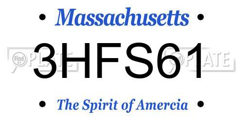 3HFS61 Massachusetts License Plate