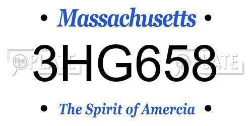 3HG658 Massachusetts License Plate