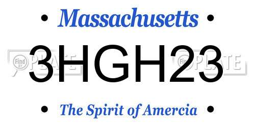 3HGH23 Massachusetts License Plate