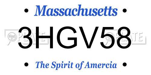3HGV58 Massachusetts License Plate