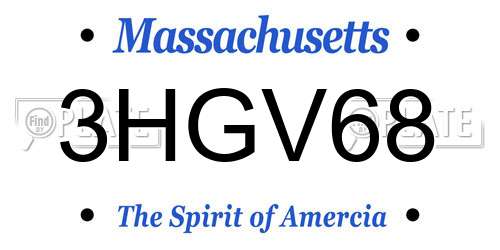 3HGV68 Massachusetts License Plate