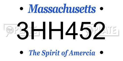 3HH452 Massachusetts License Plate
