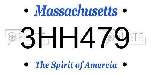 3HH479 Massachusetts License Plate