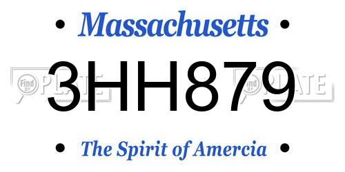 3HH879 Massachusetts License Plate