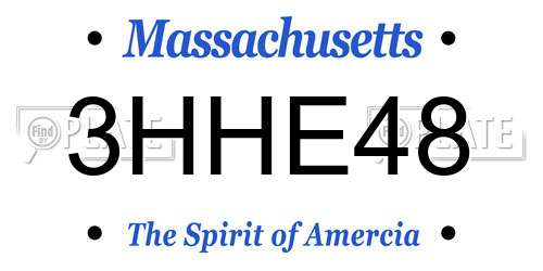 3HHE48 Massachusetts License Plate
