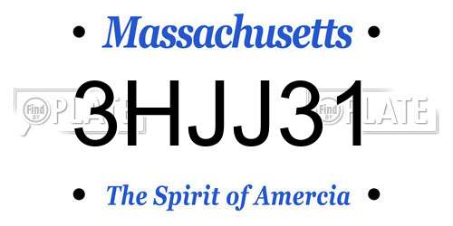 3HJJ31 Massachusetts License Plate