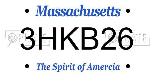 3HKB26 Massachusetts License Plate