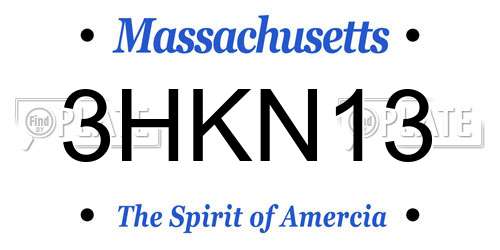 3HKN13 Massachusetts License Plate