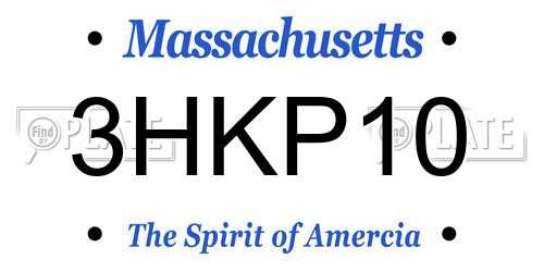 3HKP10 Massachusetts License Plate