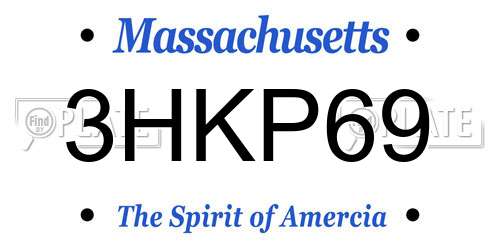 3HKP69 Massachusetts License Plate