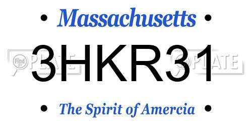 3HKR31 Massachusetts License Plate