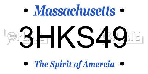 3HKS49 Massachusetts License Plate