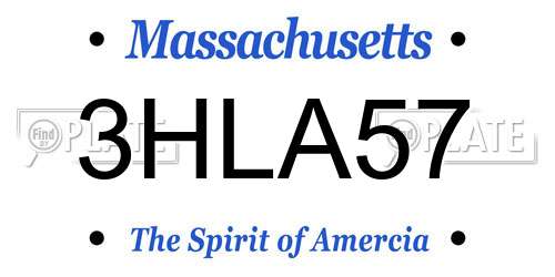 3HLA57 Massachusetts License Plate