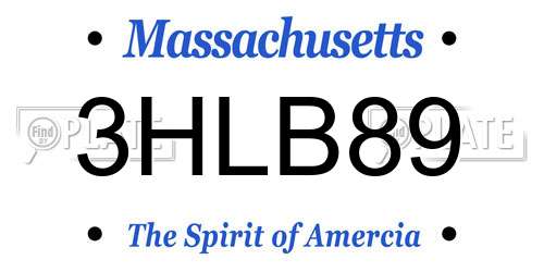 3HLB89 Massachusetts License Plate