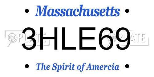 3HLE69 Massachusetts License Plate