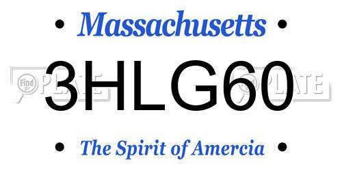 3HLG60 Massachusetts License Plate