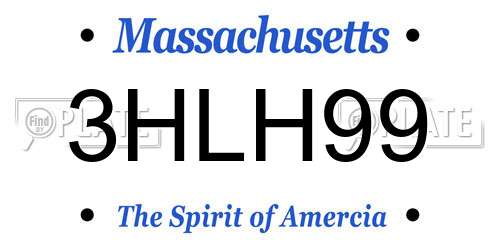 3HLH99 Massachusetts License Plate