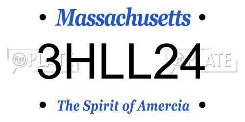 3HLL24 Massachusetts License Plate
