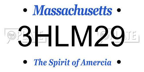 3HLM29 Massachusetts License Plate