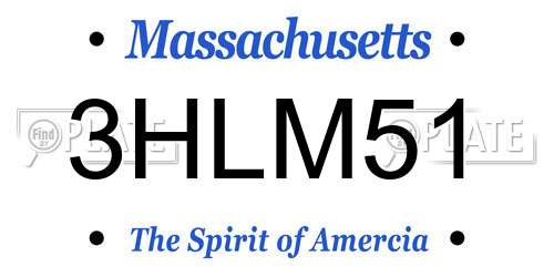3HLM51 Massachusetts License Plate