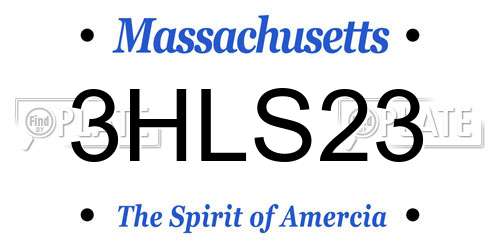 3HLS23 Massachusetts License Plate